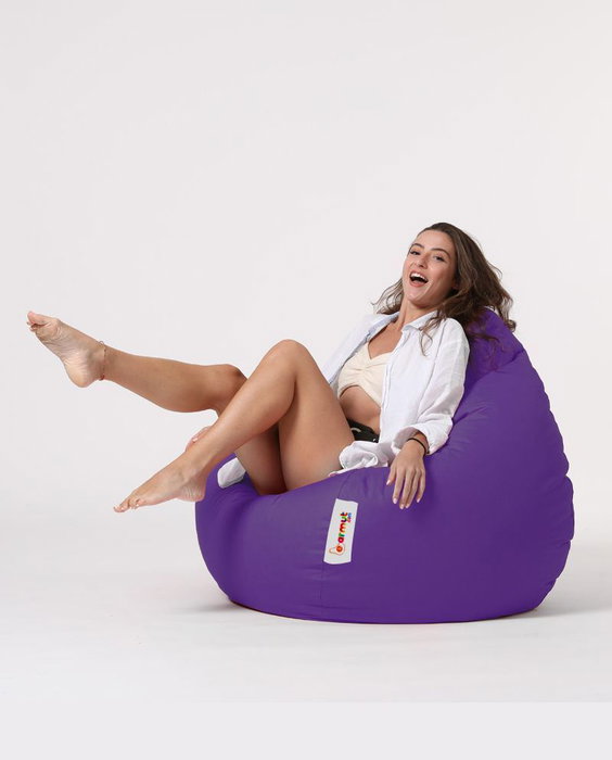 Atelier Del Sofa Premium XXL Puf de Jardín Morado Impermeable Comodidad y Relajación 115 cm
